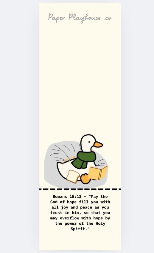 Cute Duck Bookmark